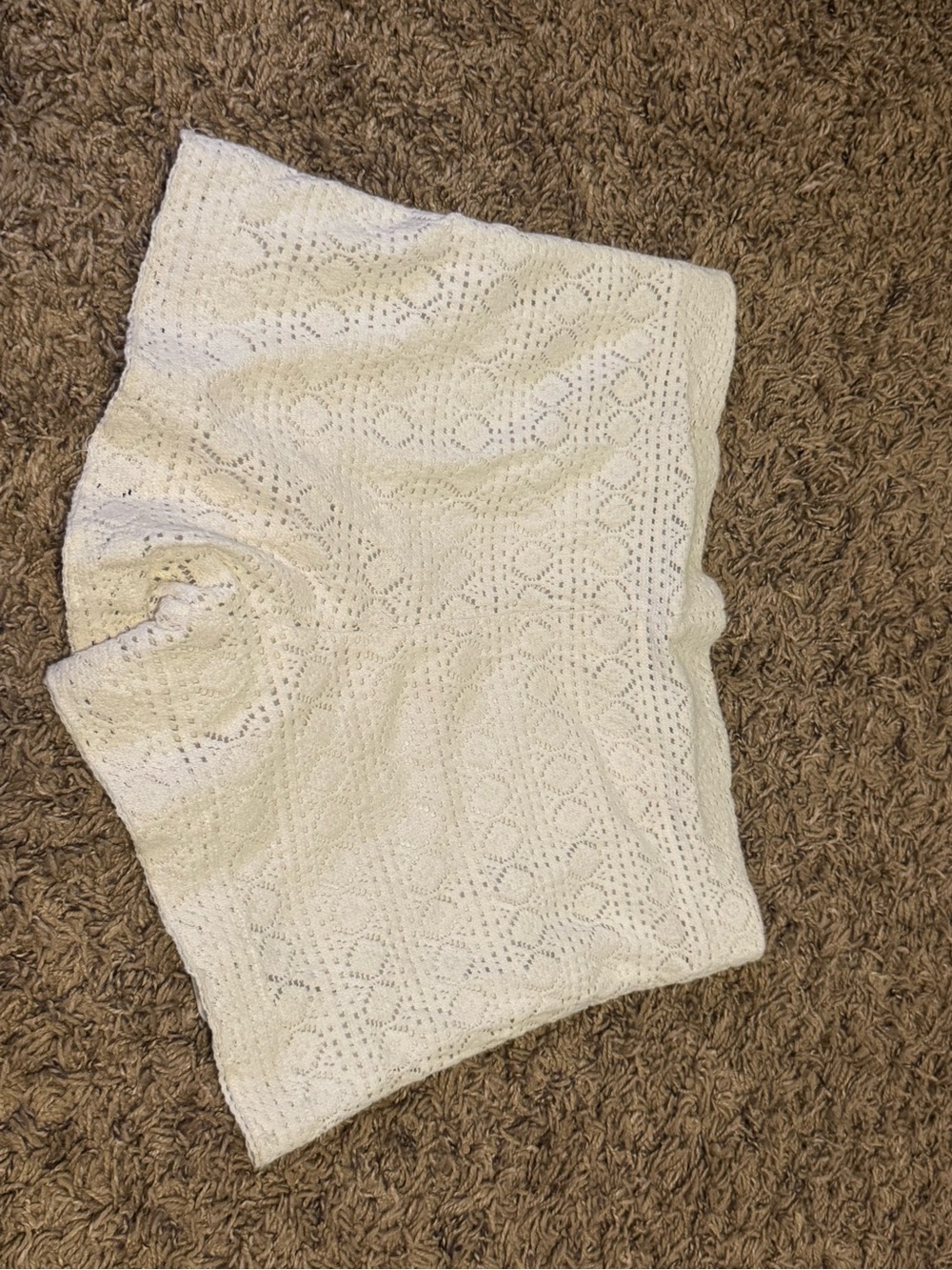 Jessica Simpson White Crochet High-Waist Shorts